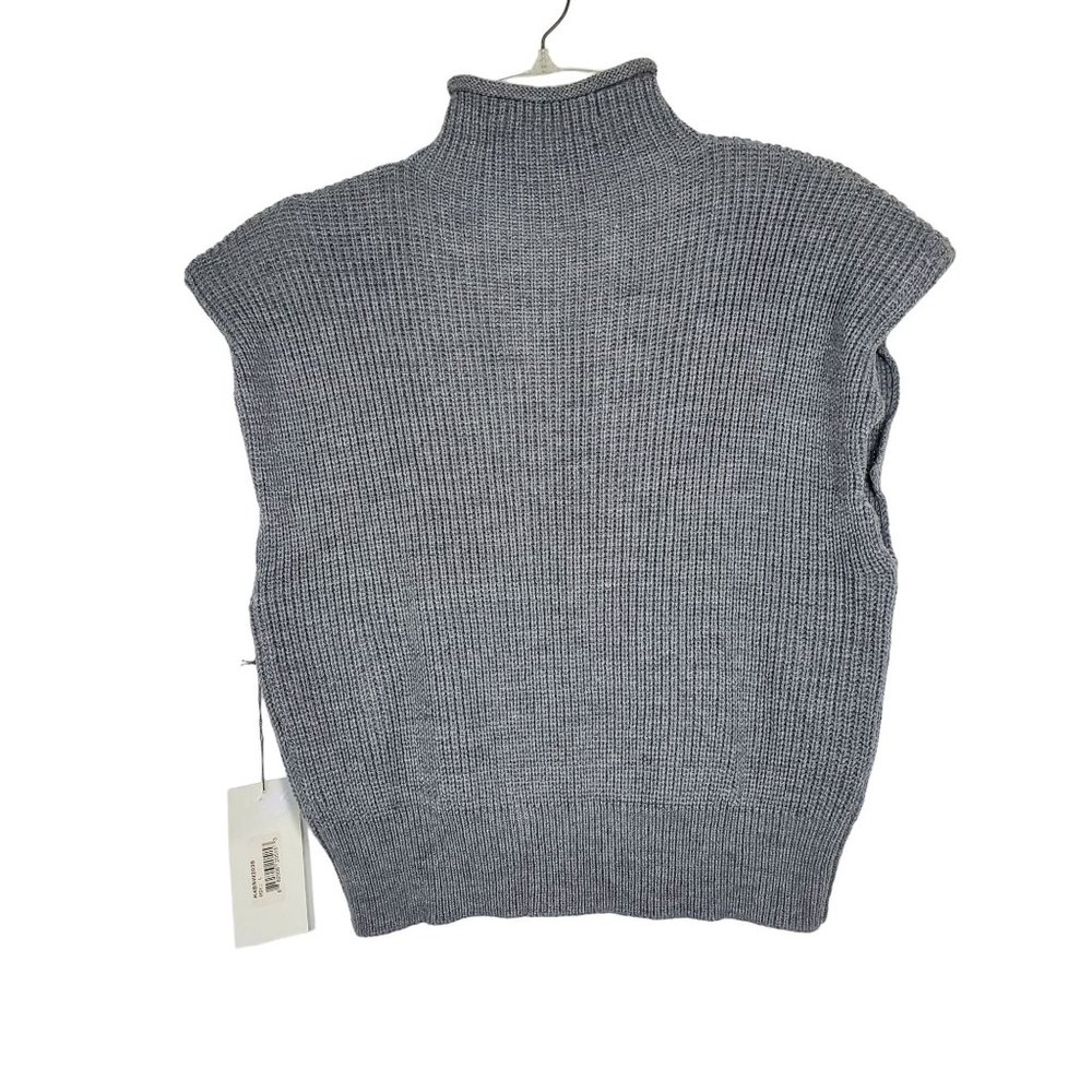 Bishop + Young Womens sweater sz L Max Shoulder Pad Gray NWT - Picture 2 of 10